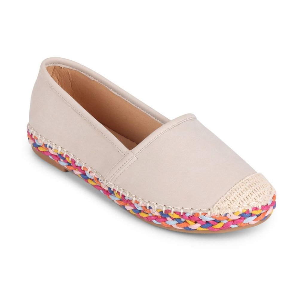 WANTED "Gram" Natural Slip-on Flat Espadrilles 10